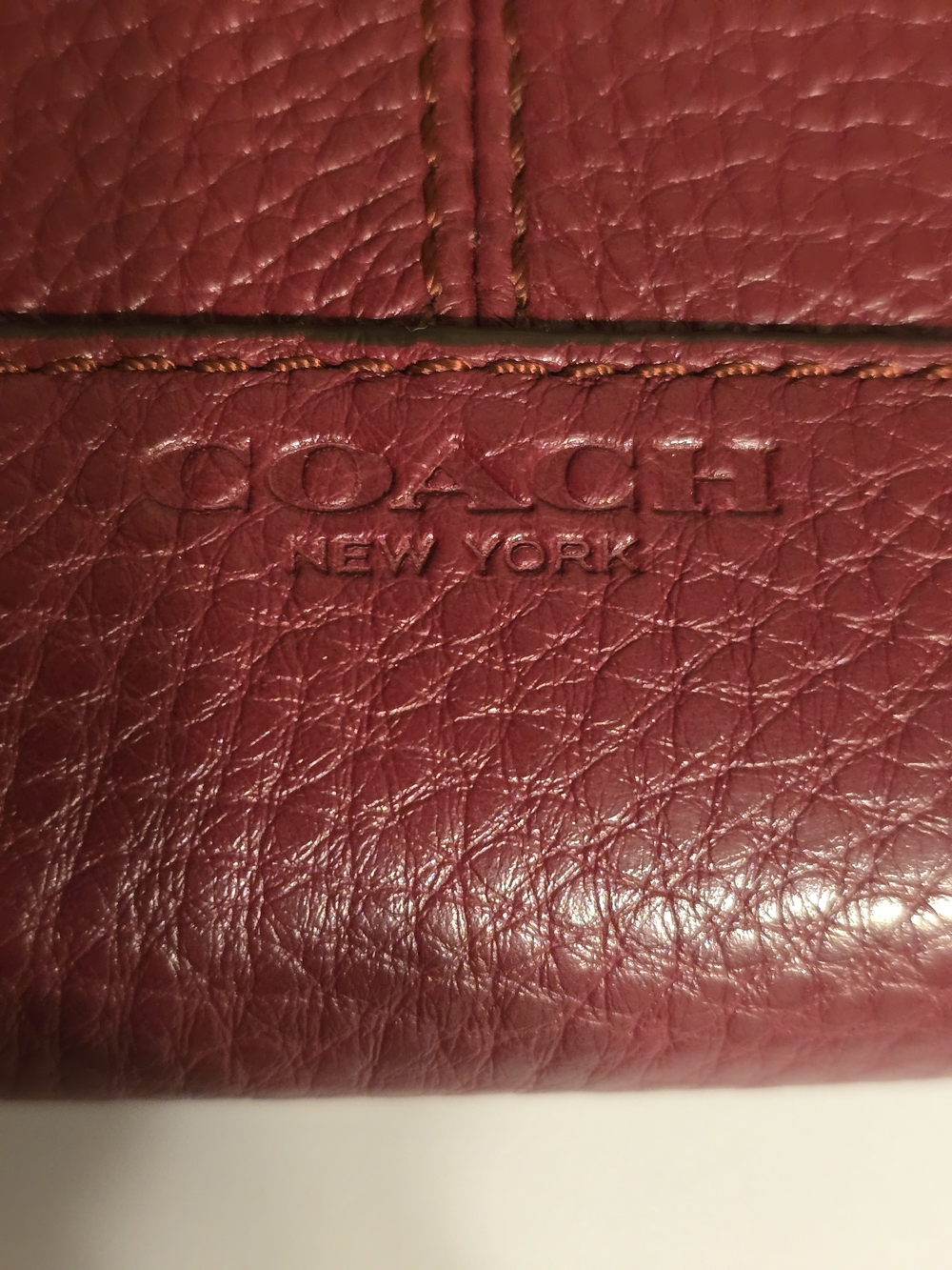 Coach Pebbled Leather Zip Wallet - Raspberry - Picture 13 of 13